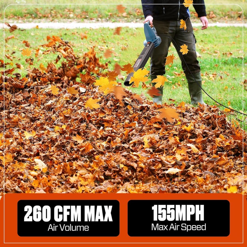 Senix 6 AMP Handheld Electric Leaf Blower, Up to 260 CFM and 155 MPH, Lightweight, 120V (BLE06-L) - Image 3